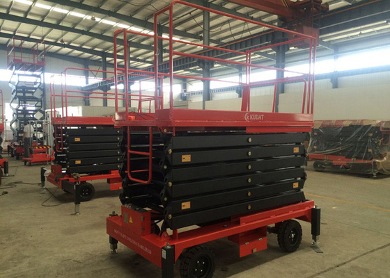 China SJY0.3-16 300KG Four wheel Traction Hydraulic Mobile Scissor Lift 16M Max Lifting Height supplier